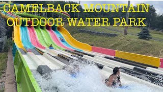 Camelbeach Mountain Outdoor Waterpark at Camelback Resort Reviews  Water Slides Pocono Raceway [upl. by Letch]