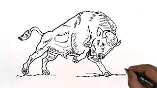 How to draw a Running Bison [upl. by Kristopher]