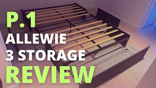 Allewie Platform Bed Frame 3 Drawers Review  Bret Queen Low Profile Storage Platform Bed Review [upl. by Ybot]