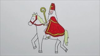 Sinterklaas amp Amerigo leren tekenen in stappen [upl. by Namref]