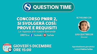 Concorso PNRR 2 si svolgerà così prove e requisiti QUESTION TIME con Quattrocchi [upl. by Edgardo]