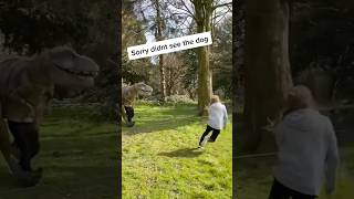 Dog walker nearly looses his dog as Dino food dinomania [upl. by Lleral]