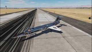 NF104A mod flight with successful landing DCS World [upl. by Lieno]