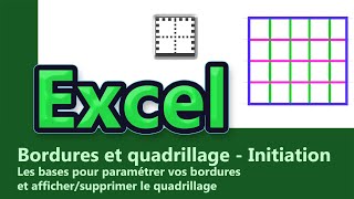 Excel  Bordures et Quadrillage  Optimiser  Initiation [upl. by Ettegirb303]