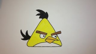 How To Draw The Yellow Angry Bird Step By Step [upl. by Oidivo440]