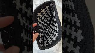 Crochet Laptop Sleeve 🤍🖤 crochet grannysquare diy [upl. by Neelyhtak]