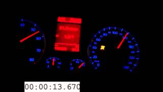 Golf V 20 FSI 150 PS acceleration 0100  0160 kmh [upl. by Cutlor]