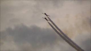 Fouga Magister de la Patrouille Tranchant démo au 100 ans de lAéroport du Bourget [upl. by Enytsirhc]