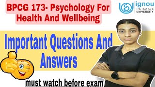 BPCG 173  Most Important Questions December 2024 IGNOU Sociology Ignou classes by Nisha [upl. by Ynnep]