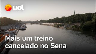 Olimpíadas Água do rio Sena força novo cancelamento de treino da natação do triatlo [upl. by Nagud]