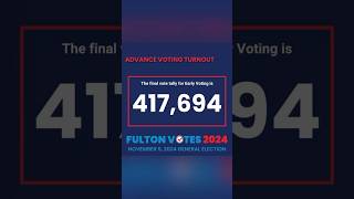 FULTONVOTES The final vote count for Early Voting surpasses 400K gapol georgiaelection [upl. by Macmullin]