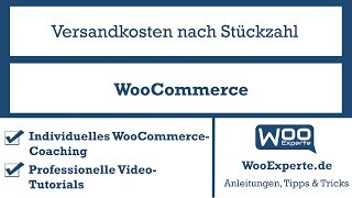 WooCommerce Versandkosten nach Stückzahl [upl. by Leandre981]