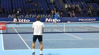 Federer Practise Session COURT LEVEL VIEW  London 2018 [upl. by Latsyrc]