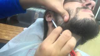 BARBER with STRAIGHT RAZOR and NEEDLE SHAVING in EGYPT DAHAB [upl. by Jamesy]