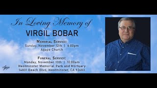 November 12  2023  Memorial Service  Virgil Bobar [upl. by Ahcsrop42]