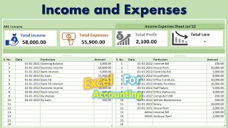 How to Maintain Income and Expenditure Account in Excel  Profit and Loss in Excel [upl. by Mcwilliams]