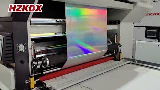 Ecofriendly holographic metalize transfer film lamination Plastic free laminating green packaging [upl. by Atinrev661]