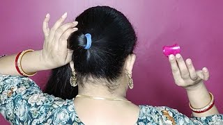 Daily Routine Clutcher Hairstyle  How To Make Juda at Home  Cute Clutcher Hairstyles For Long Hair [upl. by Leak]