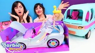 Barbie araba alıyor Ümit Sevcan ve Barbieye gösterişli arabayı satıyor Kız videoları [upl. by Noval]