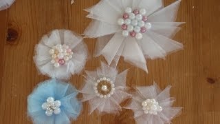 Tulle Flowers Tutorial nice and easy [upl. by Aihseken789]