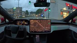 Tesla Full SelfDriving Beta 1212 First Drive Chestnut Street [upl. by Atelahs]