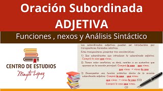 APRENDE a ANALIZAR Oraciones SUBORDINADAS ADJETIVAS 🟥 Sintaxis [upl. by Oisorbma]