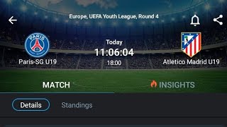 LIVE ParisSG U19 VS Atletico Madrid U19 EuropeUEFA youth league 2024 [upl. by Anaic167]