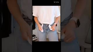 Loose jeans hack fashionhacks youtube  short ytshortsfeed viralshort ytshort youtube [upl. by Fredella]