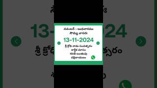 Telugu calendar  Nov 13 2024 [upl. by Northey139]