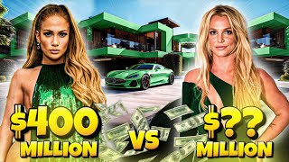 Jennifer Lopez vs Britney Spears  Who is Richer [upl. by Howlan]