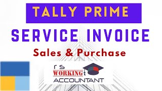 How To Make Service Invoice in Tally Prime  Sales and Purchase Entry in Tally Prime [upl. by Bigford]