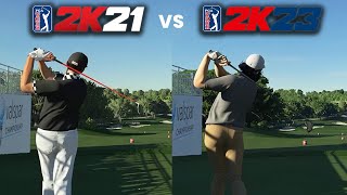 PGA Tour 2K23 vs PGA Tour 2K21  Side by Side Comparisons [upl. by Laerol]