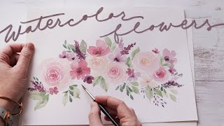 Loose Watercolor Flowers  Practice for Beginners [upl. by Anikas808]