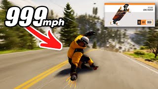 Reaching INSANE SPEEDS With a LONGBOARD in Riders Republic [upl. by Ahsinelg94]