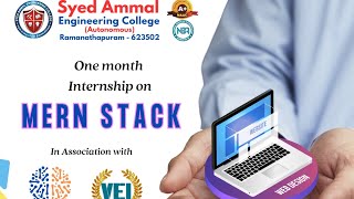 1 month MERN Stack Internship at Syed ammal Engineering College in Ramanathapuram mern internship [upl. by Randee]