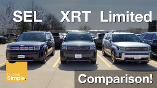 2025 Hyundai Santa Fe SEL vs XRT vs Limited  Side by Side Trim Comparison [upl. by Hcirteid]