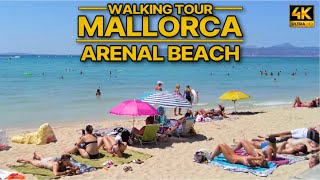 Mallorca  SArenal Beach  Summer walking tour in Spain 4k60FPS [upl. by Finn]