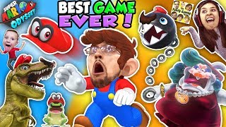 SUPER MARIO ODYSSEY 💗 FGTEEV DINOSAURS FROGS amp CHOMP CHAINS R BOSS BEST VIDEO GAME EVER Pt 1 [upl. by Erdnaxela]