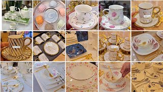 turkishor crockery collection 2024 Fancy Dinner sets Designs Tea cups design Tea set design vlog [upl. by Harve538]