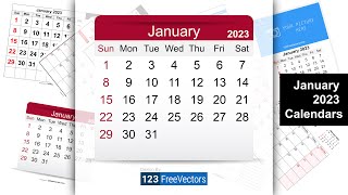 January 2023 Calendar  123FreeVectors [upl. by Eiclud]