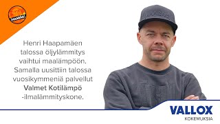 Haabäg vaihtoi vanhan Valmet Kotilämmön tilalle Vallox Aito Kotilämpö ilmalämmityskoneen [upl. by Adriaens]