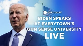 WATCH LIVE President Joe Biden speaks on gun control at Everytown’s Gun Sense University [upl. by Ellenet]