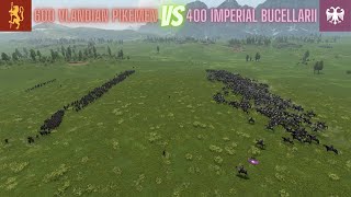 600 Vlandian Pikemen vs 400 Imperial Bucellarii bannerlord [upl. by Jude210]