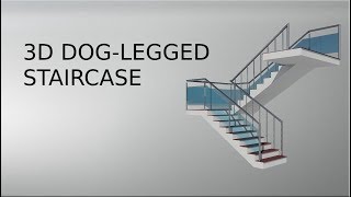 3d dog legged staircase in autocad [upl. by Ekenna]