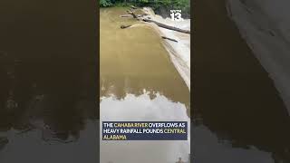 Cahaba River overflows as torrential rain pounds Alabama [upl. by Ariela610]