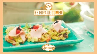 Ensalada de delisandwich sobre tortitas de patata [upl. by Meredi]