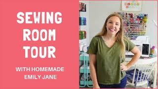 Sewing Room Tour by Homemade Emily Jane  Find creative craft room ideas for your dream sewing room [upl. by Elleirda]