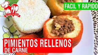 PIMIENTOS RELLENOS DE CARNE – RECETA PERUANA – FACIL Y RAPIDO – La Sazón de Mamá [upl. by Nivan]