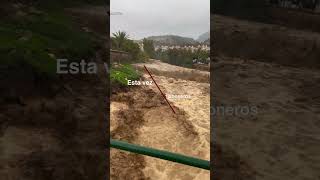 arroyo DESBORDANDO por DANA Jaboneros con lluvia inundación malaga  MÁS en la descripción [upl. by Brawley]