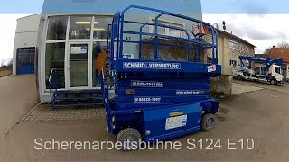 Einweisungsvideo Scherenarbeitsbühne S124 E10  SCHMID Hebebühnen Minikranvelreih [upl. by Aldous]